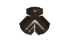 Тройник Y конька полукруглого 0,5 Rooftop Бархат с пленкой RR 32 темно-коричневый