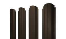 Штакетник П-образный A фигурный 0,45 PE RR 32 темно-коричневый
