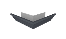 Угол желоба со сварным швом внешний Vortex Lite Matt 130мм RAL 7024 мокрый асфальт