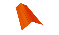 Планка конька фигурного 100x100 0,45 PE с пленкой RAL 2004 оранжевый (2м)