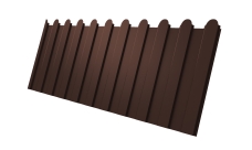 Профнастил С8A v01 фигурный 0,5 Satin с пленкой RAL 8017 шоколад