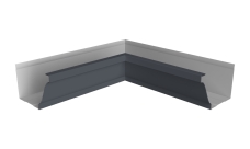 Угол желоба со сварным швом внутренний Vortex Lite Matt 130мм RAL 7024 мокрый асфальт