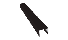 Планка П-образная заборная 24 0,5 PurLite Matt RAL 9005 черный (3м)