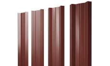 Штакетник М-образный A с прямым резом 0,5 Satin RAL 3009 оксидно-красный