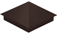 Колпак на столб 390х390мм 0,4 PE с пленкой RAL 8017 шоколад