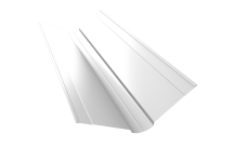 Планка ендовы верхней фигурной 150x150 0,45 Drap TX RAL 9003 сигнальный белый (3м)