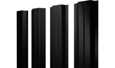 Штакетник П-образный A с прямым резом Grand Line 0,45 Drap TX RAL 9005 черный