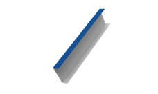 Декоративная накладка на столб универсальная 62х55 для забора жалюзи 0,7 PE RAL 5005 сигнальный синий (2,5м)