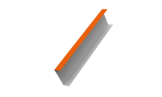 Декоративная накладка на столб универсальная 62х55 для забора жалюзи 0,45 PE RAL 2004 оранжевый (1,8м)