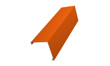 Декоративная накладка на столб универсальная угловая 62х55 для забора жалюзи 0,45 PE RAL 2004 оранжевый (2,5м)