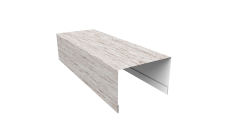 Крышка для забора из сайдинга (Квадро брус, Корабельная Доска, ЭкоБрус new) 0,45 Print Elite Snow Wood TwinColor (2,5м)