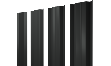 Штакетник М-образный B с прямым резом Grand Line 0,5 Satin RAL 7016 антрацитово-серый