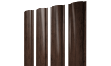 Штакетник Полукруглый Слим с прямым резом Grand Line 0,45 Принт Премиум двухсторонний Античный дуб