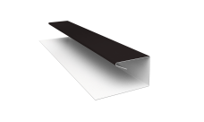 Планка П-образная завершающая сложная Корабельная Доска Grand Line 0,5 Satin с пленкой RAL 9005 черный (2м)