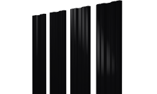 Штакетник Твин с прямым резом Grand Line 0,45 PE RAL 9005 черный