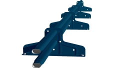 Снегозадержатель трубчатый для металлочерепицы, гибкой черепицы, профнастила Премиум d 45х25 RAL 5003 (3м) оцинкованный