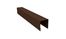 Планка боковая для забора из сайдинга Блок-хаус new Grand Line 0,5 Velur X RAL 8017 шоколад (2,06м)