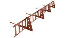 Снегозадержатель решетчатый на натуральную/керамическую черепицу RAL 8004 (профиль до 50мм) комплект