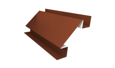 Угол внутренний сложный 75мм Grand Line 0,45 PE с пленкой RAL 8004 терракота (2м)