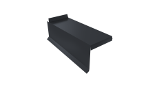 Планка торцевая сегментная Квадро профи Левая 0,5 Satin Matt TX RAL 7024 мокрый асфальт