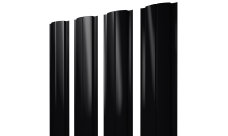 Штакетник Полукруглый Slim с прямым резом Grand Line 0,45 Drap TR RAL 9005 черный