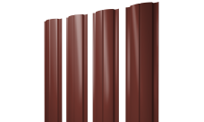 Штакетник Полукруглый Slim с прямым резом Grand Line 0,5 Satin RAL 3009 оксидно-красный