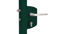 Замок LAKQ 4040 U2L корпус металлический, с ручками из алюминия, зеленый RAL 6005