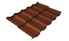 Металлочерепица "Квинта Уно" ("Kvinta Uno") 0,5 Velur X RAL 8004 терракота