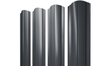 Штакетник Круглый фигурный Grand Line 0,45 PE-Double RAL 7024 мокрый асфальт