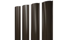 Штакетник Полукруглый Slim с прямым резом Grand Line 0,45 Drap TR RR 32 темно-коричневый