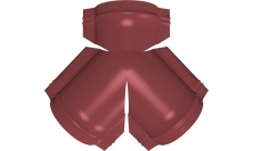 Тройник Y конька полукруглого Grand Line 0,5 Satin с пленкой RAL 3011 коричнево-красный