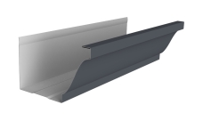 Желоб прямоугольный Vortex Lite 130мм 3м PE RAL 7024 мокрый асфальт