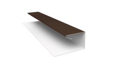 Планка П-образная завершающая сложная Корабельная Доска Grand Line 0,5 Satin Matt TX RAL 8017 шоколад (2м)
