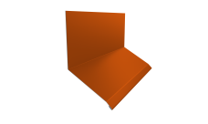 Планка примыкание верхнее к стене фальц Grand Line 150х130х20 0,45 PE с пленкой RAL 2004 оранжевый (3м)