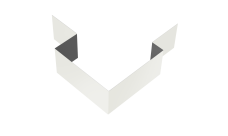 Угол внешний асимметричный фибросайдинга Grand Line 0,5 Satin с пленкой RAL 9003 сигнальный белый (3м)