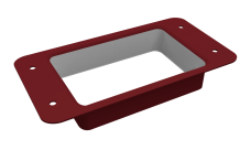 Воронка врезная прямоугольная Vortex Lite PE RAL 3005 красное вино