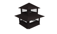 Дымник на трубу двойной с сеткой 1160х385мм 0,45 Drap TX с пленкой RAL 9005 черный