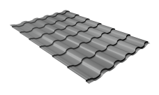 Металлочерепица "Кредо" ("Kredo") v01 0,5 Satin RAL 9006 бело-алюминиевый