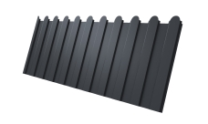 Профнастил С8A v01 фигурный Grand Line 0,5 PurPro с пленкой RAL 7024 мокрый асфальт