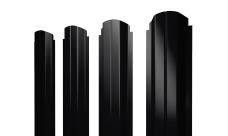 Штакетник П-образный A фигурный Grand Line 0,45 PE RAL 9005 черный