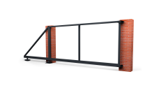 Ворота откатные Жалюзи к кирпичному столбу 1,68х4,0 RAL 7024