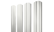 Штакетник Твин фигурный Grand Line 0,45 PE слим RAL 9003 сигнальный белый