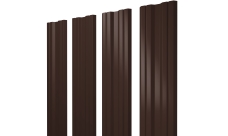 Штакетник Твин с прямым резом Grand Line 0,45 Драп RAL 8017 шоколад