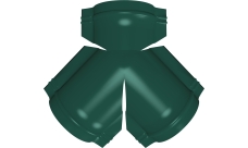 Тройник Y конька полукруглого Grand Line 0,5 Satin с пленкой RAL 6005 зеленый мох