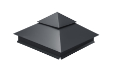 Колпак на столб двойной 390х390мм 0,45 PE с пленкой RAL 7024 мокрый асфальт