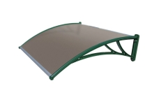 Козырек Krovent из поликарбоната 1500х930х280 бронзовый (зеленый кронштейн)