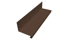 Планка примыкание нижнее к трубе фальц Grand Line 0,5 Velur X RAL 8017 шоколад (2м)