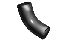 Колено 60 град GL PU 90 мм RAL 9005 черный