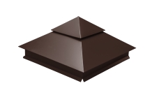 Колпак на столб двойной 390х390мм 0,45 PE с пленкой RAL 8017 шоколад
