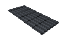 Металлочерепица "Квинта Юг" 0,5 Drap TX RAL 7024 мокрый асфальт